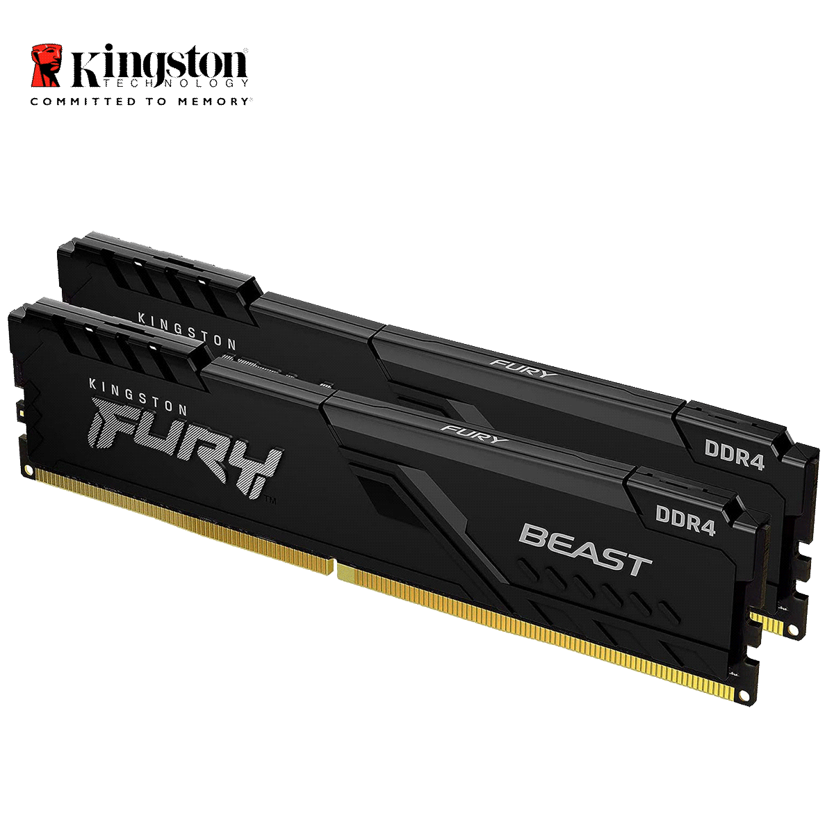 16GB Kingston FURY Beast DDR4-3600 CL18-22-22 DIMM (2x 8GB) Dual Kit schwarz