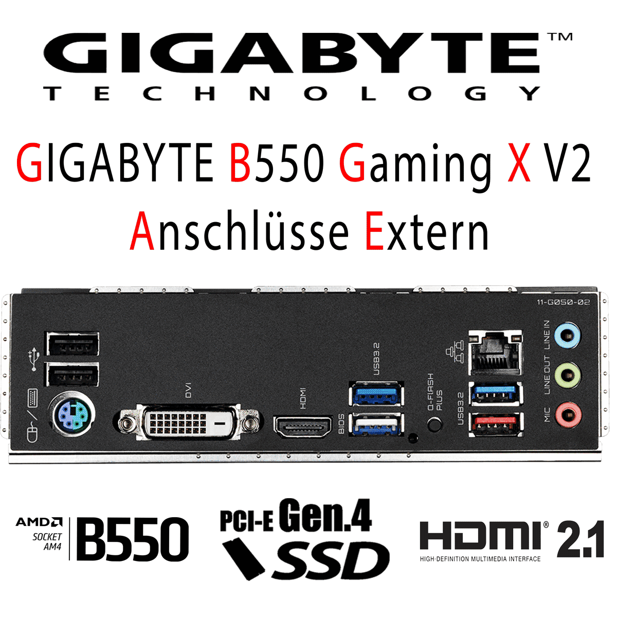 Gigabyte B550 Gaming X V2 Sockel AM4 DDR4 ATX Mainboard Retail 