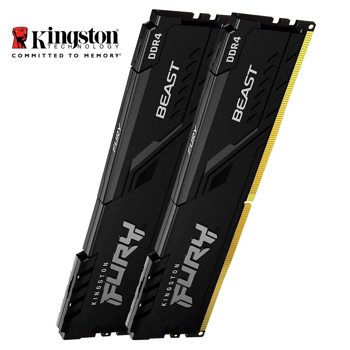 64GB Kingston FURY Beast DDR4-3200 CL16-20-20 DIMM (2x 32GB) Dual Kit schwarz  