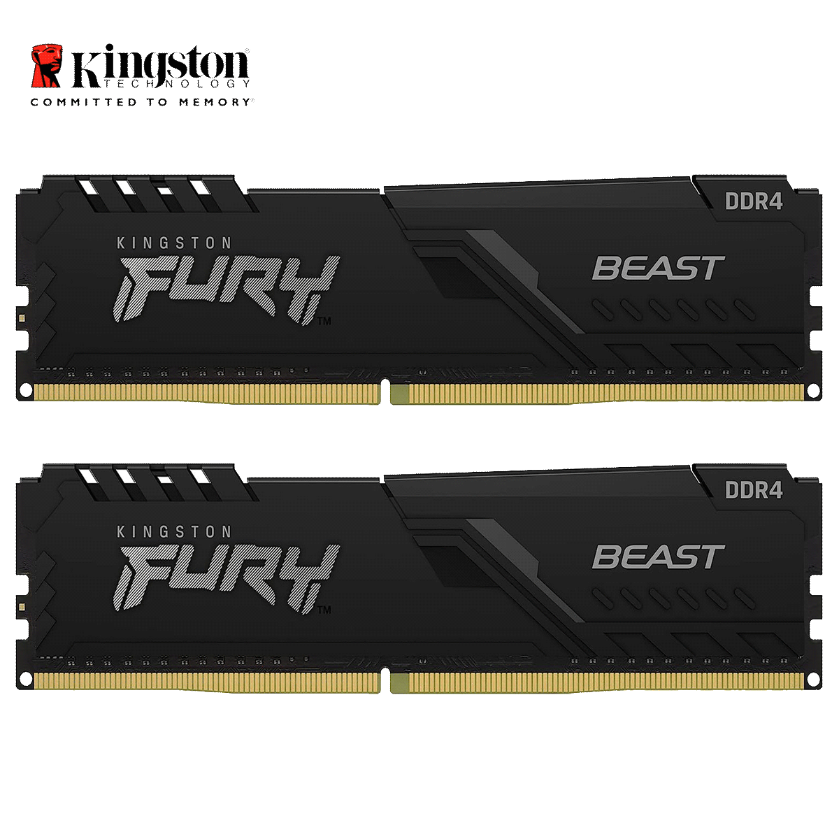 32GB Kingston FURY Beast DDR4-3200 CL16-18-18 DIMM (2x 16GB) Dual Kit schwarz 
